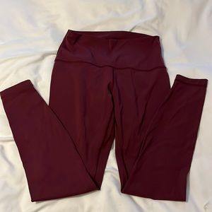 Wunder Under Super High Rise Lululemon Leggings Maroon Size 10